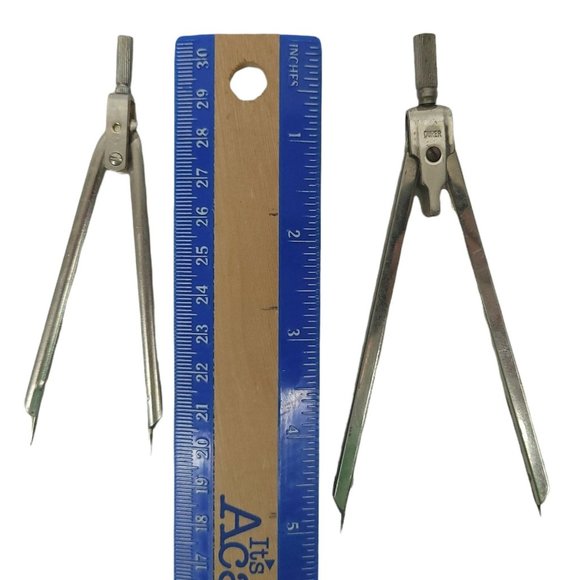 Vintage Drafting Drawing Compass With Carry Case Lot Of 2 - Picture 10 of 10